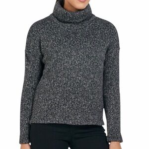 Columbia Chillin Fleece Turtleneck Top Blouse Shirt Cozy Marled Gray S